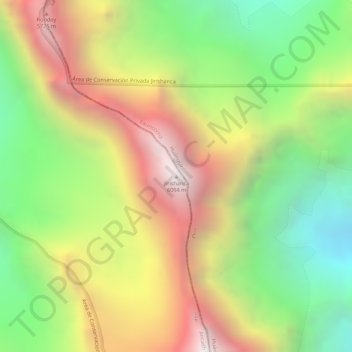 Jirishanca topographic map, elevation, terrain