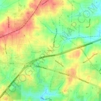 Midway topographic map, elevation, terrain