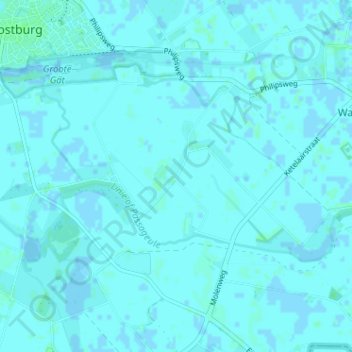 Klein-Brabant topographic map, elevation, terrain