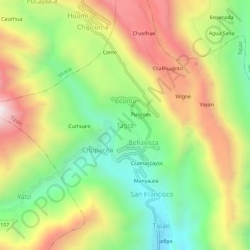 Tagre topographic map, elevation, terrain