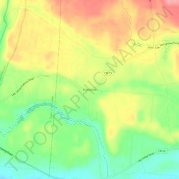 Brookfield topographic map, elevation, terrain