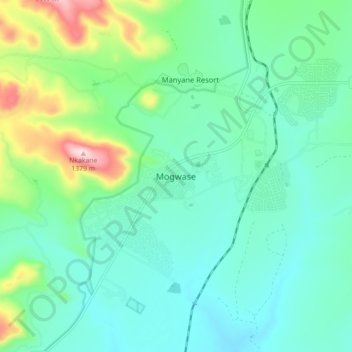 Mogwase topographic map, elevation, terrain