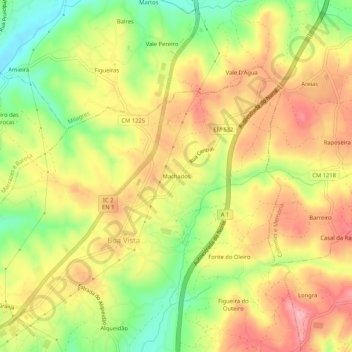 Machados topographic map, elevation, terrain
