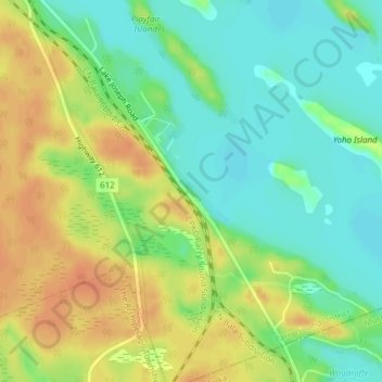 Lake Joseph topographic map, elevation, terrain