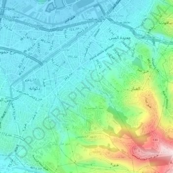 Zaaitriye topographic map, elevation, terrain