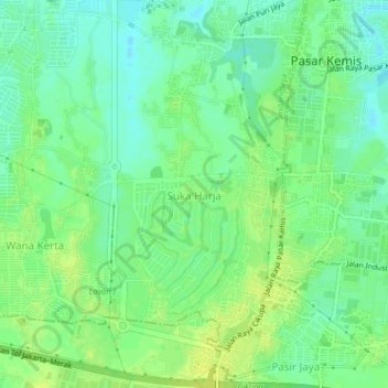 Suka Harja topographic map, elevation, terrain