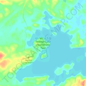 Tadoule Lake topographic map, elevation, terrain