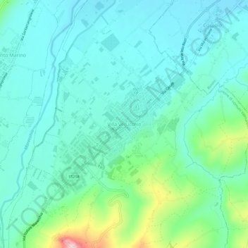 Villa Verucchio topographic map, elevation, terrain