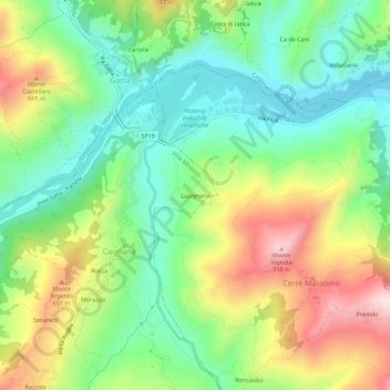 Lusignana topographic map, elevation, terrain