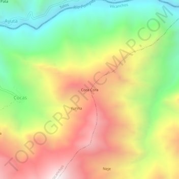 Cora Cora topographic map, elevation, terrain