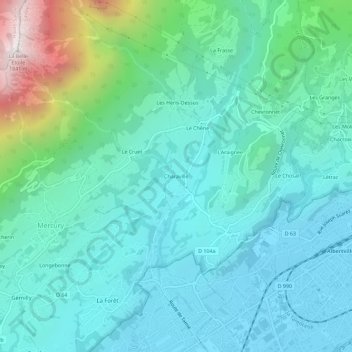 Charaville topographic map, elevation, terrain