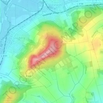 Glauberg topographic map, elevation, terrain