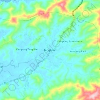 Tenghilan topographic map, elevation, terrain