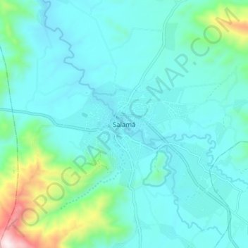 Salamá topographic map, elevation, terrain
