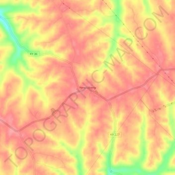 New Liberty topographic map, elevation, terrain