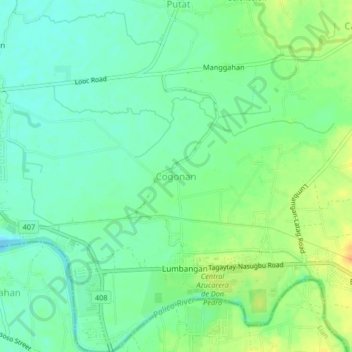 Cogonan topographic map, elevation, terrain