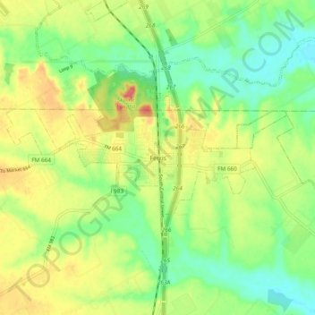 Ferris topographic map, elevation, terrain