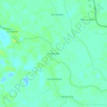 San Nicolas topographic map, elevation, terrain