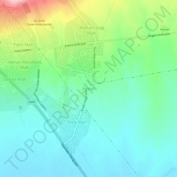 Kıralan topographic map, elevation, terrain