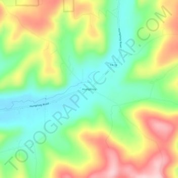 Humphrey topographic map, elevation, terrain