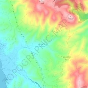 Kouvelles topographic map, elevation, terrain