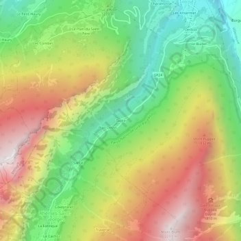 Tache topographic map, elevation, terrain