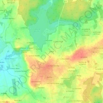 La Rue topographic map, elevation, terrain