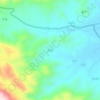 Tianzi topographic map, elevation, terrain