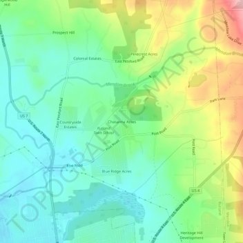 Chasanna Acres topographic map, elevation, terrain