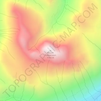Mount Palmerston topographic map, elevation, terrain