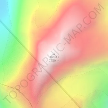 Trisul I topographic map, elevation, terrain