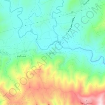 Demati topographic map, elevation, terrain