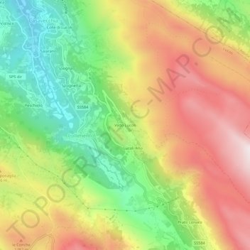 Vado Lucoli topographic map, elevation, terrain
