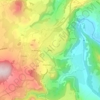 Malpas topographic map, elevation, terrain