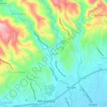 Tubod topographic map, elevation, terrain