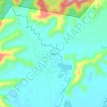 Abuki topographic map, elevation, terrain