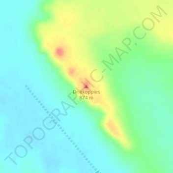 Driekoppies topographic map, elevation, terrain