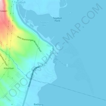 Bato topographic map, elevation, terrain