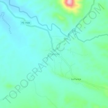 Chirinos topographic map, elevation, terrain