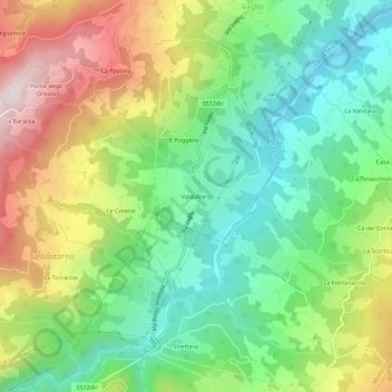 Valdalbero topographic map, elevation, terrain
