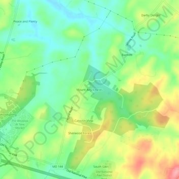 Mount Airy Estates topographic map, elevation, terrain
