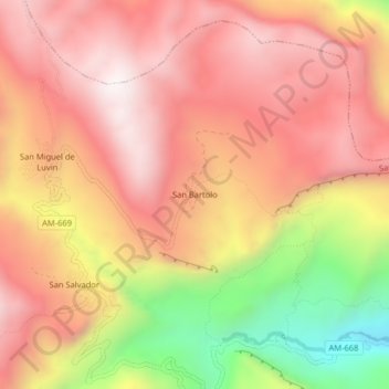 San Bartolo topographic map, elevation, terrain