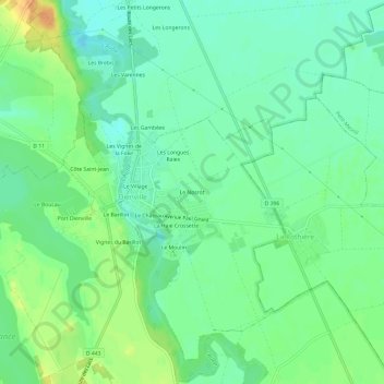 Le Nosrot topographic map, elevation, terrain