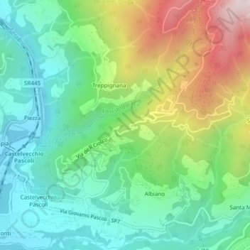 Il Ciocco topographic map, elevation, terrain