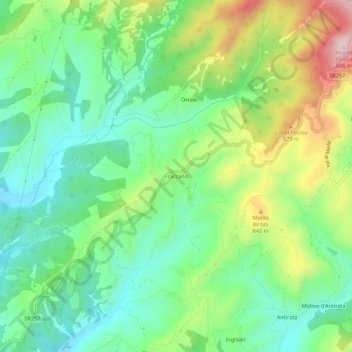 Fraccano topographic map, elevation, terrain