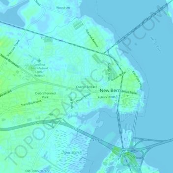 Craven Terrace topographic map, elevation, terrain