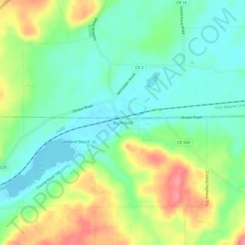 Big Prairie topographic map, elevation, terrain