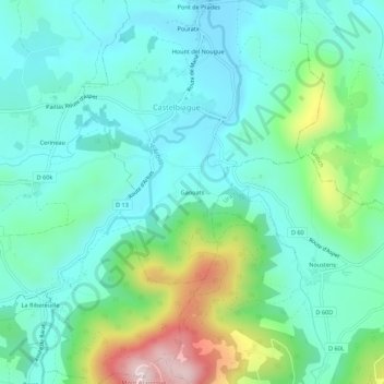 Gaouats topographic map, elevation, terrain