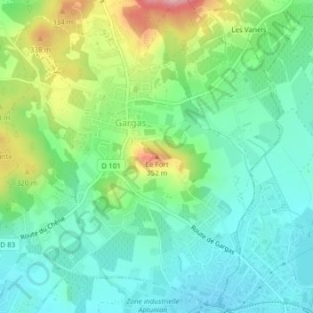 Le Fort topographic map, elevation, terrain