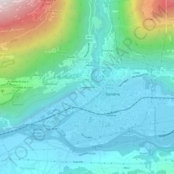 Campoledro topographic map, elevation, terrain